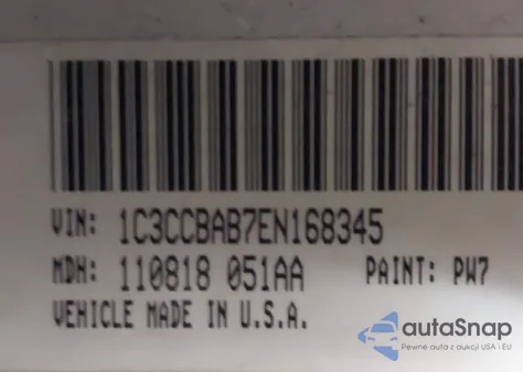 2014 Chrysler 200 Lx from USA, damaged, VIN 1C3CCBAB7EN168345